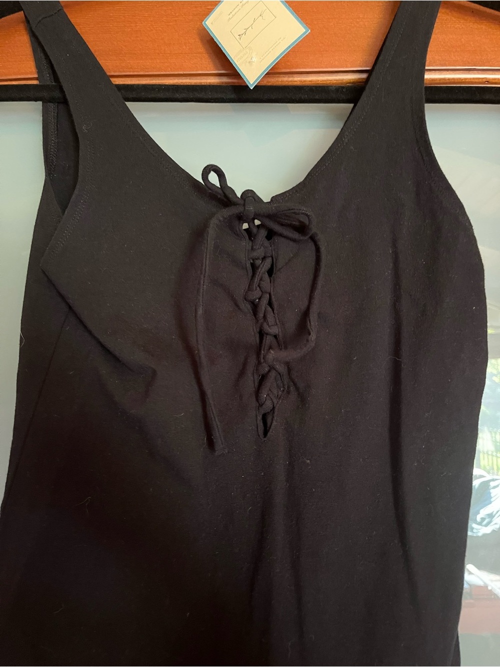 Topshop Black Lace-Up One-Piece Bodysuit - Picture 2 of 3
